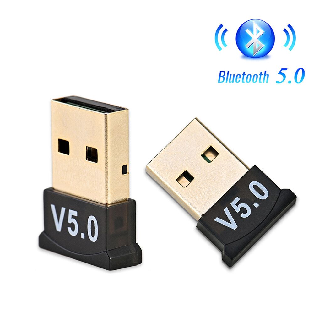USB Bluetooth 5.0 Adapter Bluetooth Receiver Transmitter Wireless Audio Bluetooth Dongle for Computer PC Laptop Phone Tablet Printer Headphone Speaker Wireless Mouse Keyboard Music Black one size