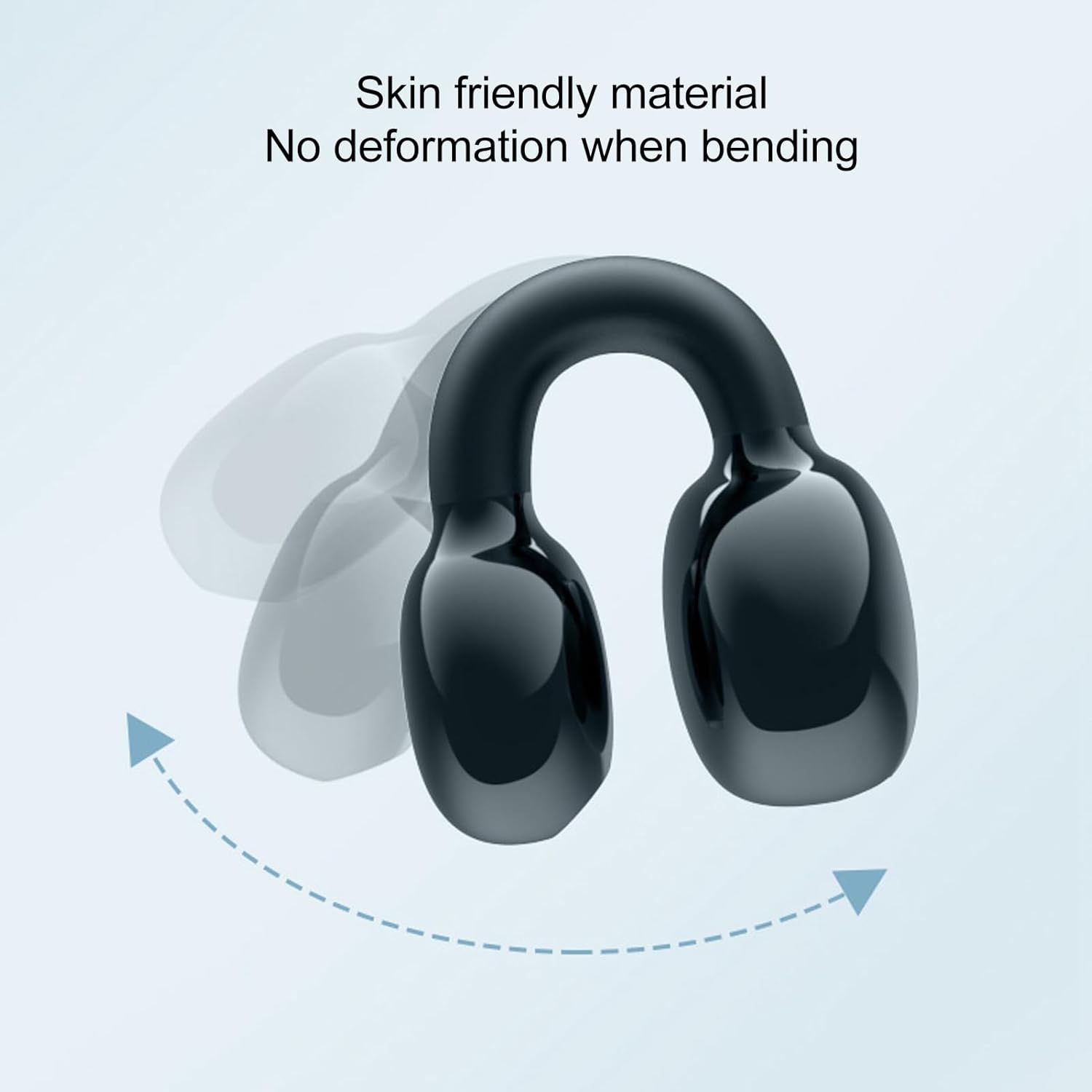 Open Ear Wireless Headset Bluetooth Single Ear Stereo Ear Clip On Earbuds for Sports Business Workout Deep Bass Noise Cancelling Headphone/Bluetooth Earphone Black Regular Size
