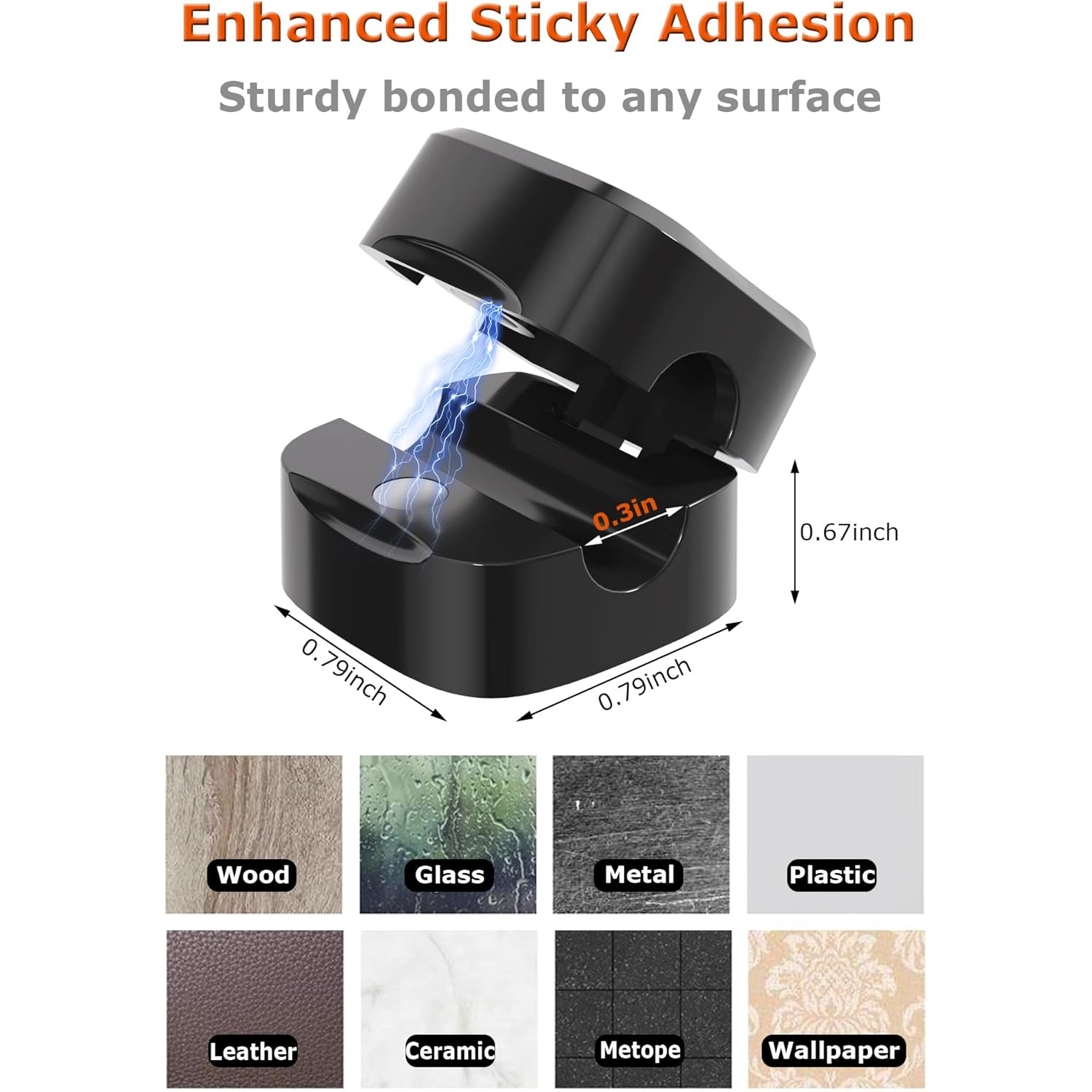 Magnetic Cable Clips, Adjustable Cord Holder Management, Adhesive Wire Keeper Organizer for Home Office Desk Phone PC Car Wall Desktop Nightstand Appliance (3-Pack) Black Regular Size