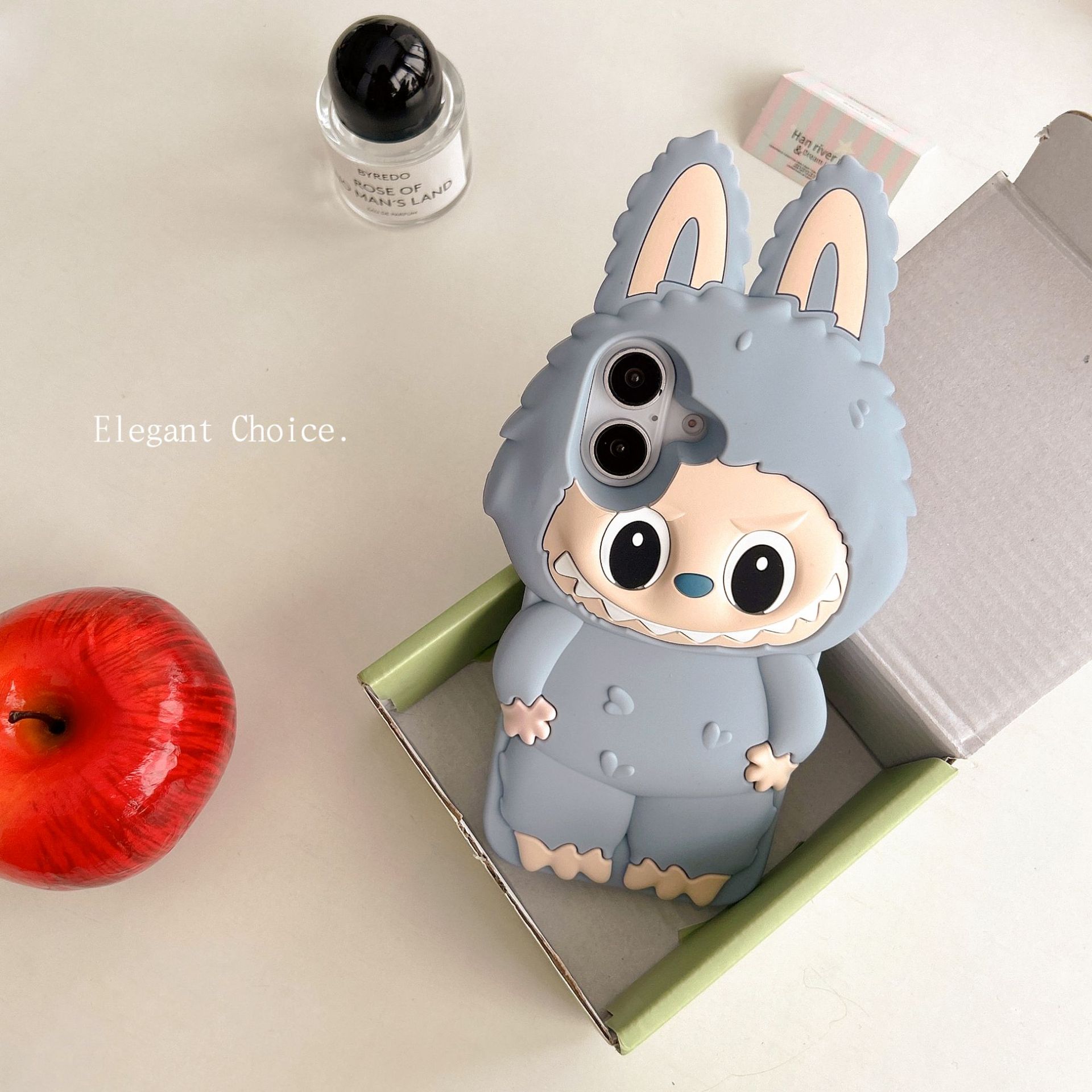 Cartoon cute three-dimensional Rabubu iPhone 16, Apple 15 compatible, for 13/14 Pro Max mobile phone cases Brown iPhone13