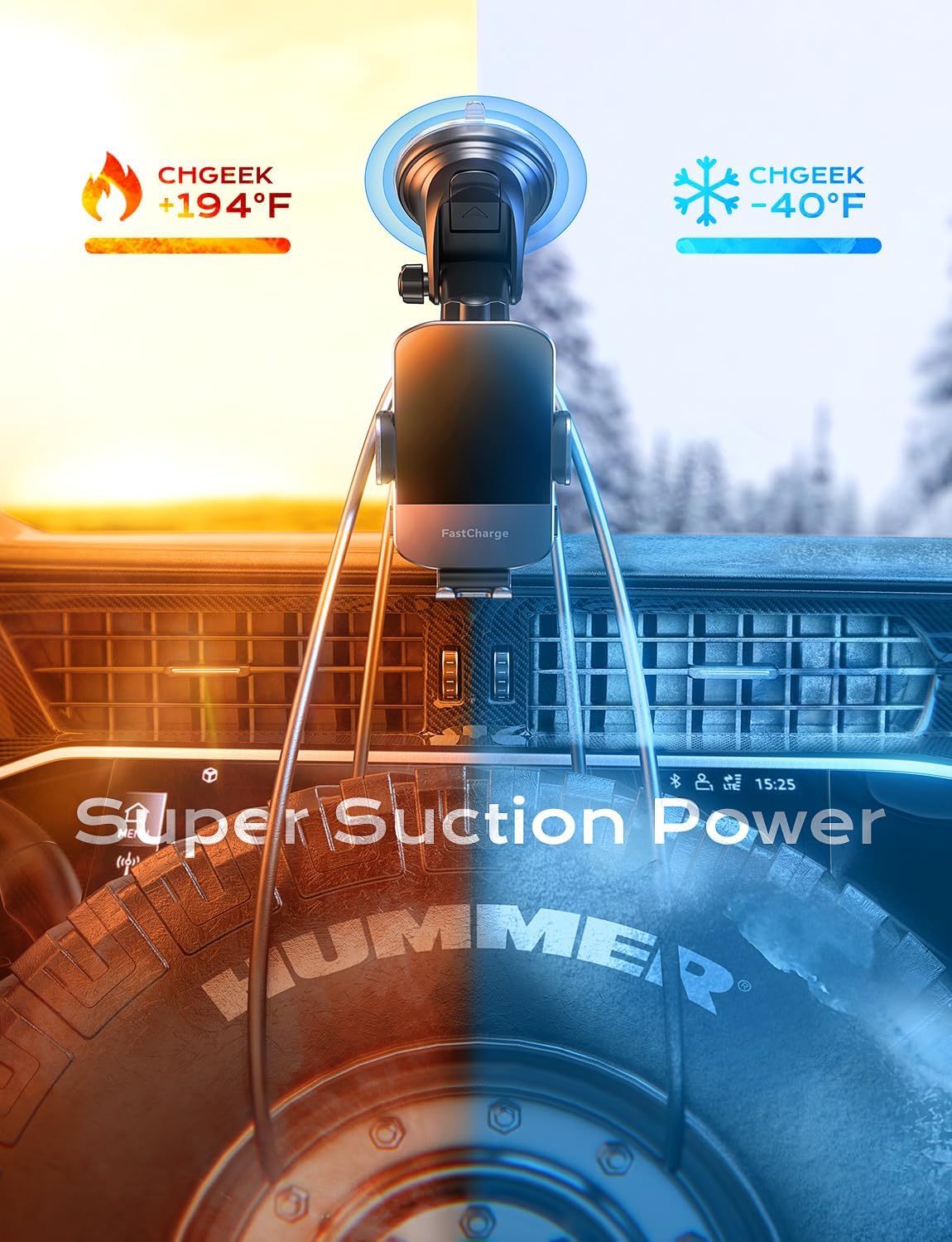 Wireless Car Charger, 15W Fast Charging Auto Clamping Car Charger Phone Mount Phone Holder fit for iPhone 16 15 14 13 12 Pro Max 11 XR XS, Samsung Galaxy S24 Ultra S23 S22 S21, S20, S10+, Black black