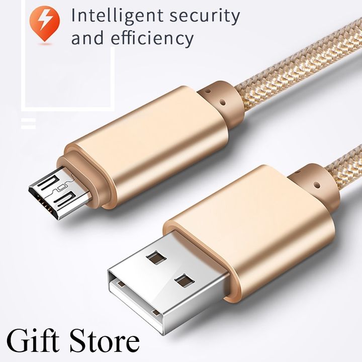 Micro USB Data Cables Fast Charging data line For Android Phone Nylon charging cables Charger Cable Black Micro usb 1m