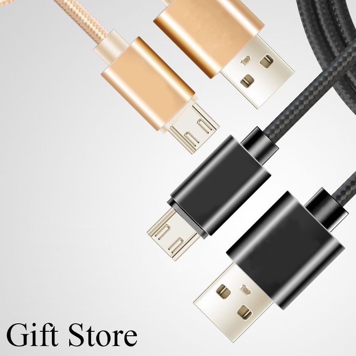 Micro USB Data Cables Fast Charging data line For Android Phone Nylon charging cables Charger Cable Black Micro usb 1m
