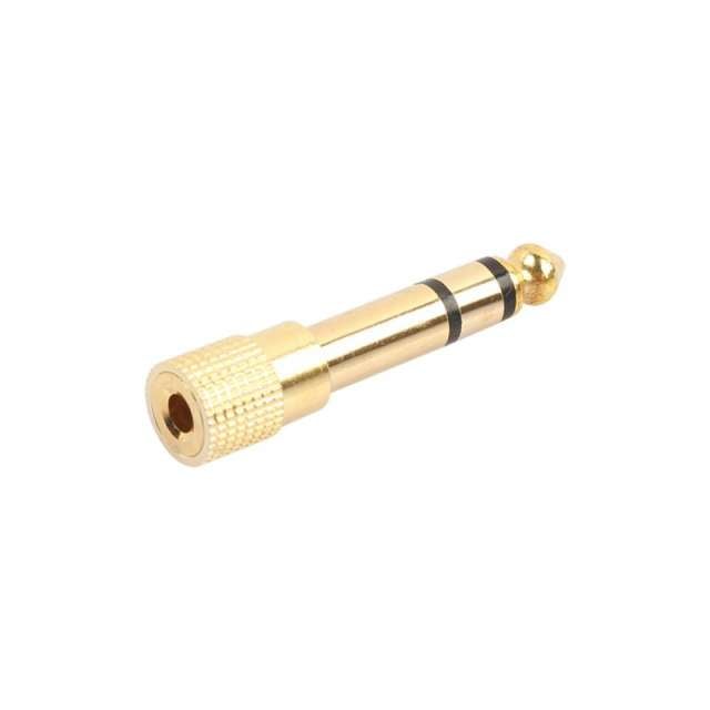 6.5MM Male To 3.5MM Female Jack Plug Audio Headset Microphone Guitar Recording Adapter 6.5 3.5 Converter Aux Cable Gold Plated Black and Gold Length 1m