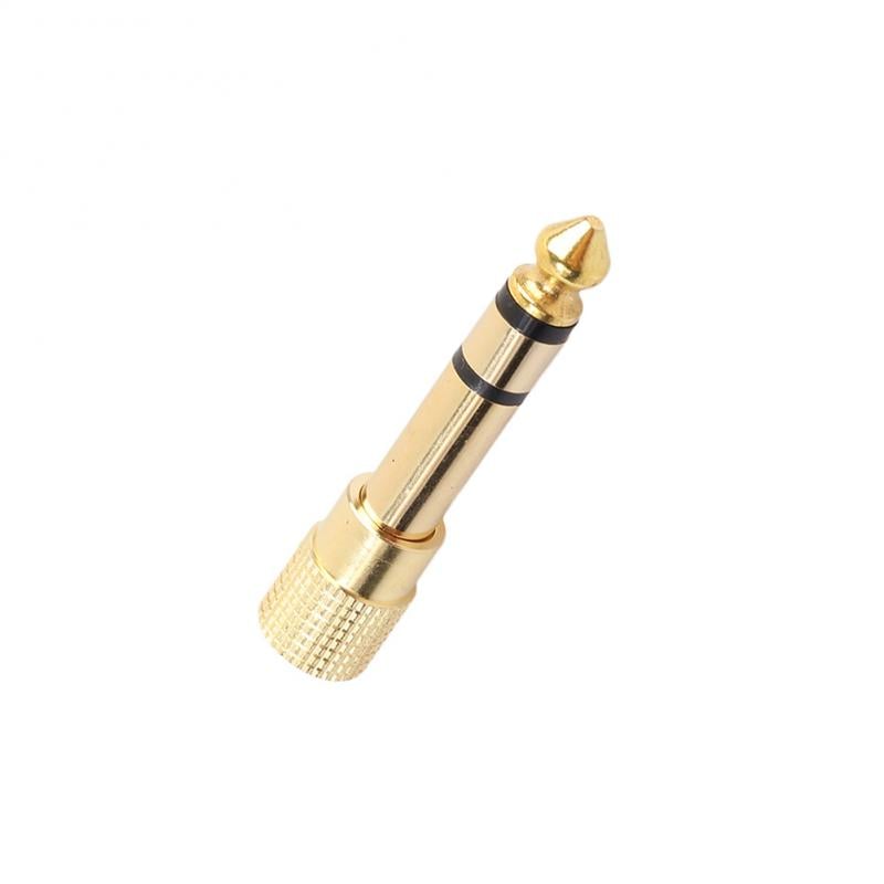 6.5MM Male To 3.5MM Female Jack Plug Audio Headset Microphone Guitar Recording Adapter 6.5 3.5 Converter Aux Cable Gold Plated Black and Gold Length 1m