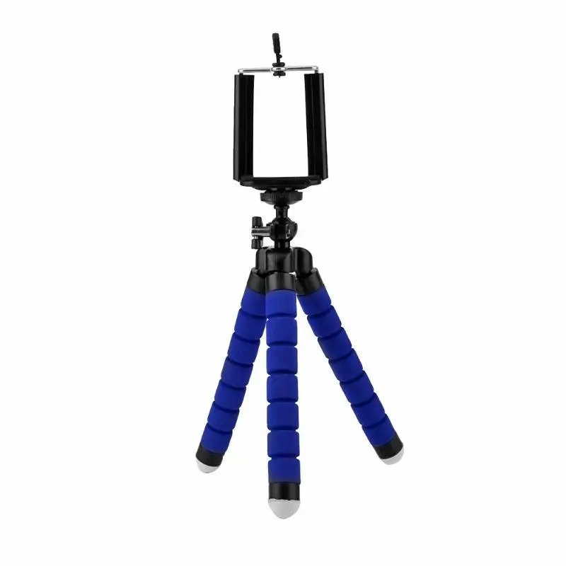 Mini Flexible Sponge Octopus Tripod Selfie Stick Expanding Tripod Stand For Mobile Phone bracket Camera With Phone Clip Holder Black Max extened 5.5