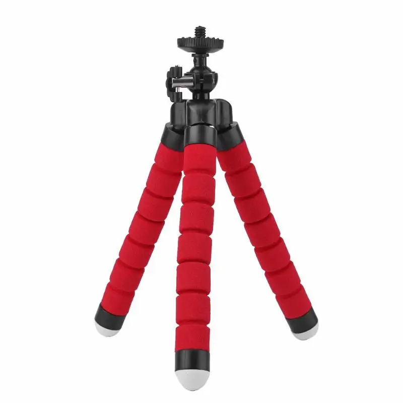 Mini Flexible Sponge Octopus Tripod Selfie Stick Expanding Tripod Stand For Mobile Phone bracket Camera With Phone Clip Holder Black Max extened 5.5