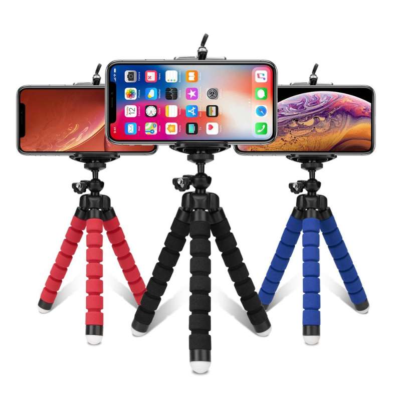 Tripods tripod for phone Mobile camera holder Clip smartphone monopod tripe stand octopus mini tripod stativ for phone Black Size:150 x 35 x 35mm