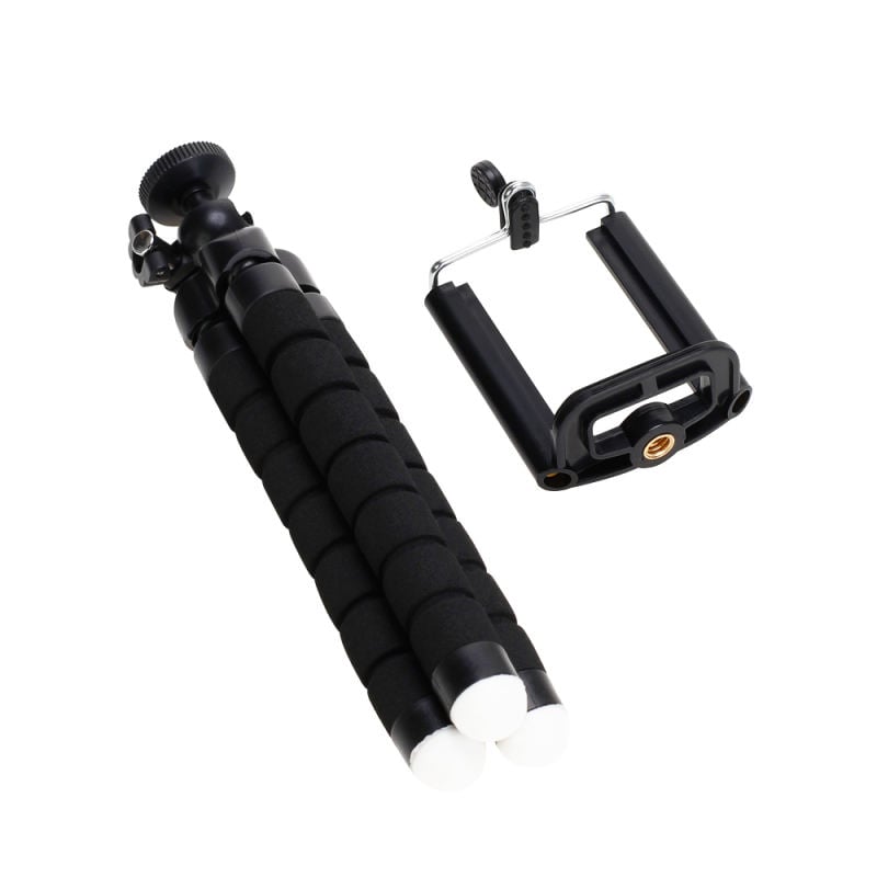 Tripods tripod for phone Mobile camera holder Clip smartphone monopod tripe stand octopus mini tripod stativ for phone Black Size:150 x 35 x 35mm