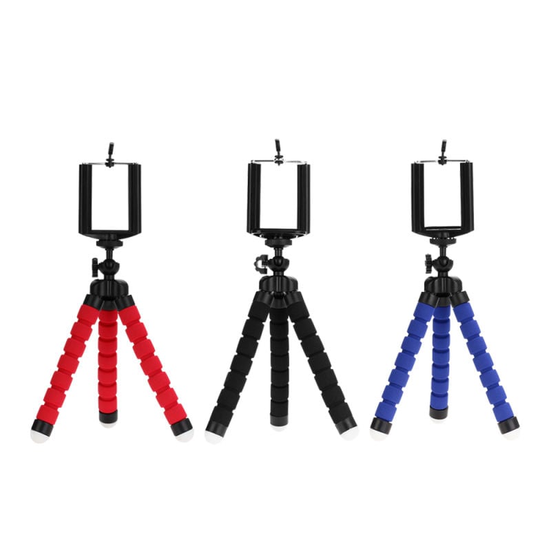 Tripods tripod for phone Mobile camera holder Clip smartphone monopod tripe stand octopus mini tripod stativ for phone Black Size:150 x 35 x 35mm
