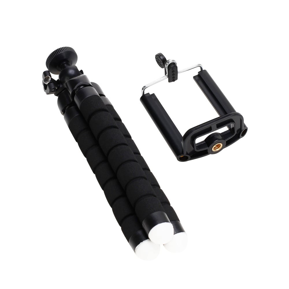 Tripods tripod for phone Mobile camera holder Clip smartphone monopod tripe stand octopus mini tripod stativ for phone Black Size:150 x 35 x 35mm