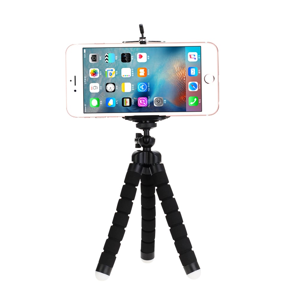 Tripods tripod for phone Mobile camera holder Clip smartphone monopod tripe stand octopus mini tripod stativ for phone Black Size:150 x 35 x 35mm