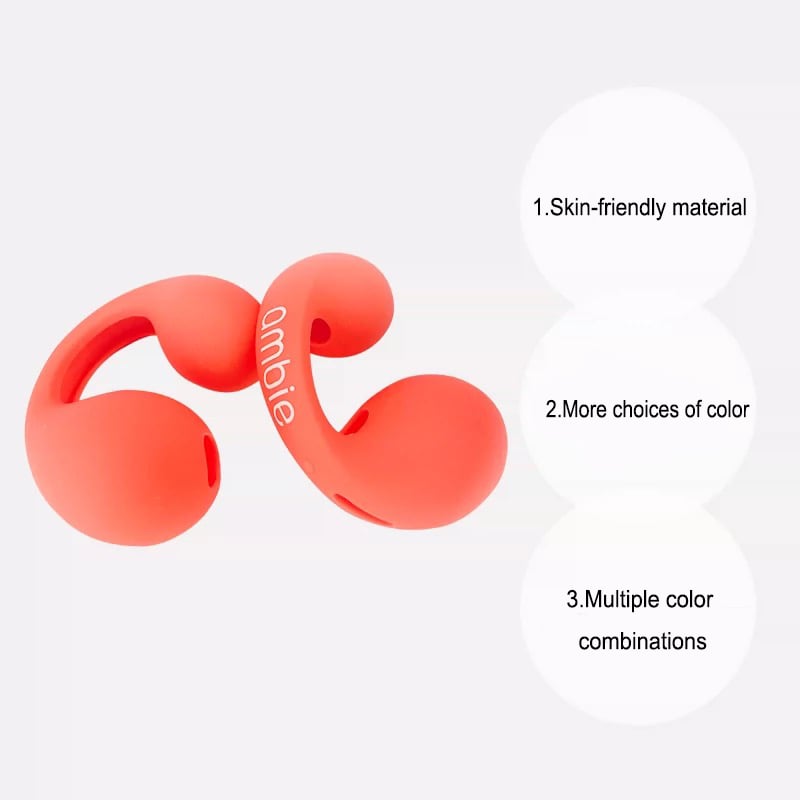 Earphone Case For Ambie Sound Earcuffs AM-TW01 Skin Covers Ear Tips Pads Caps Silicone Protective Case Wireless Bluetooth Earbuds Accessories Only Case