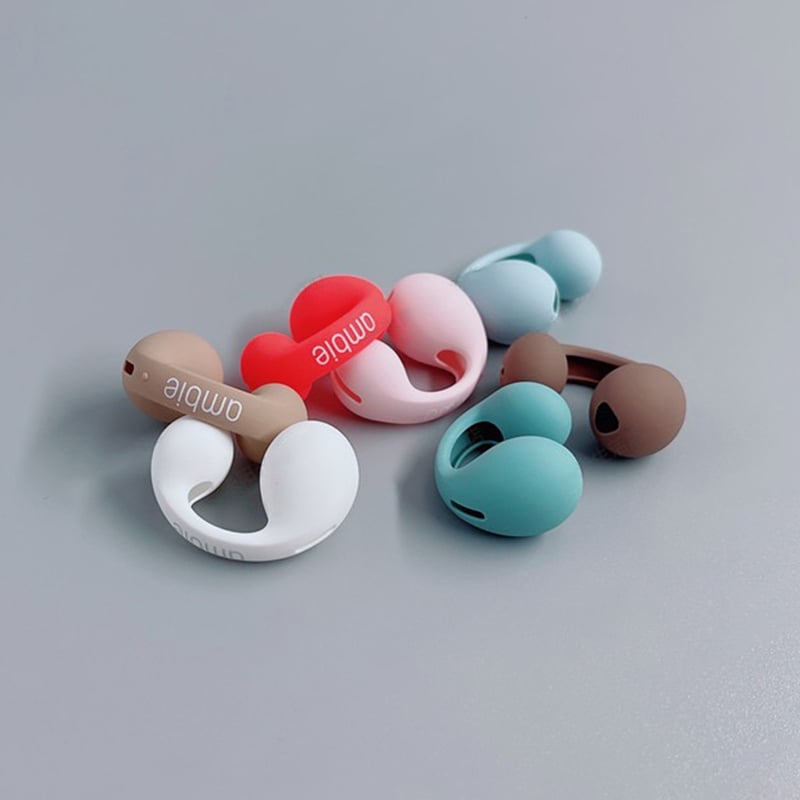 Earphone Case For Ambie Sound Earcuffs AM-TW01 Skin Covers Ear Tips Pads Caps Silicone Protective Case Wireless Bluetooth Earbuds Accessories Only Case