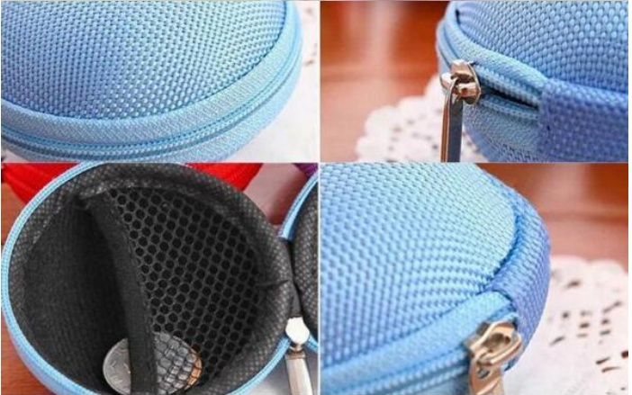 Discounted products Canvas Zipper Bag Earphone Cable Mini Box Portable Coin Purse Headphone Bag color sent randomly Black One Size