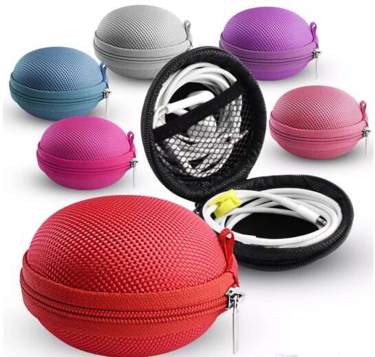 Discounted products Canvas Zipper Bag Earphone Cable Mini Box Portable Coin Purse Headphone Bag color sent randomly Black One Size