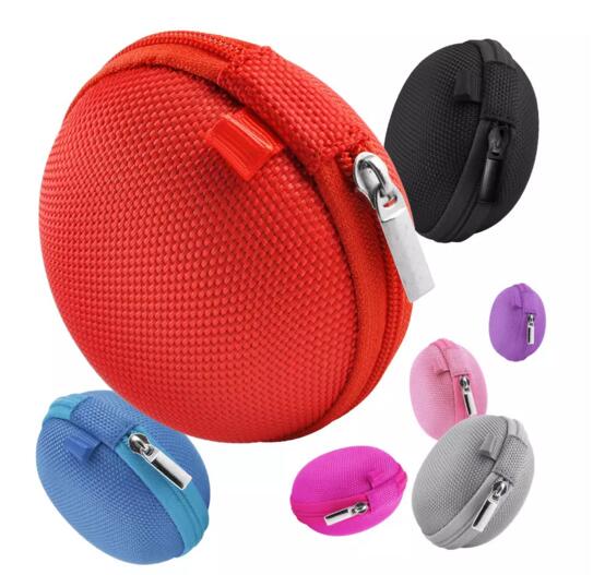 Discounted products Canvas Zipper Bag Earphone Cable Mini Box Portable Coin Purse Headphone Bag color sent randomly Black One Size