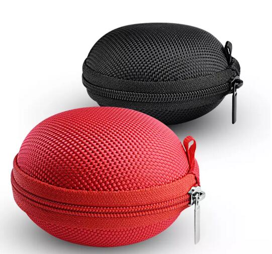 Discounted products Canvas Zipper Bag Earphone Cable Mini Box Portable Coin Purse Headphone Bag color sent randomly Black One Size