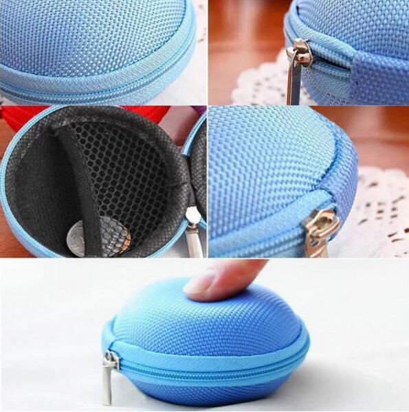 Discounted products Canvas Zipper Bag Earphone Cable Mini Box Portable Coin Purse Headphone Bag color sent randomly Black One Size