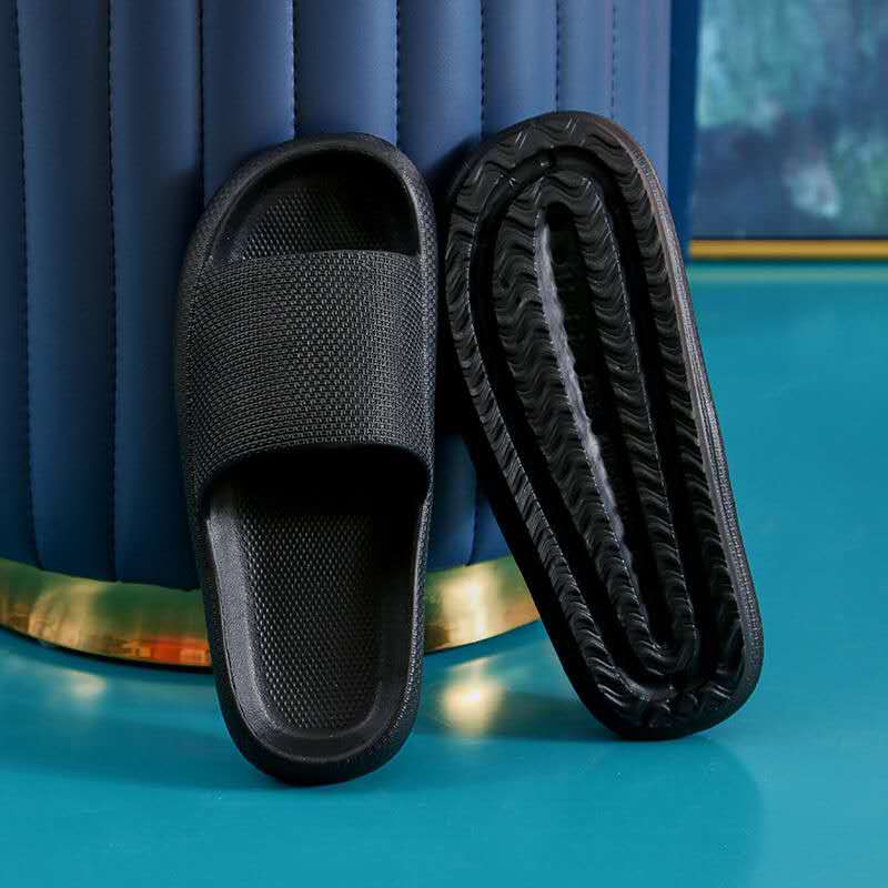 Slide Sandals for Women Men Ultra Comfort Recovery Pillow Slippers Soft Summer Beach Shoes with Low Arch Support Black 36-37
