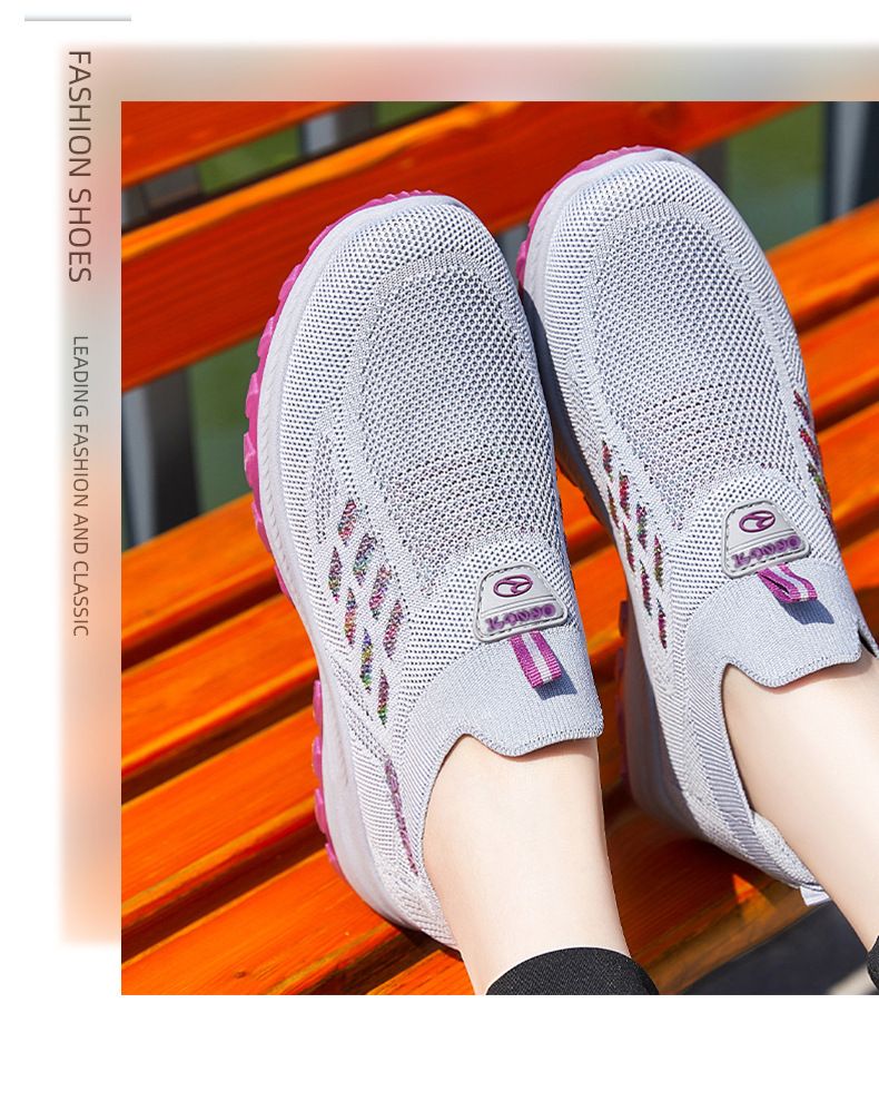Women's shoes, brisk walking shoes, spring new items, foreign trade women's shoes wholesale, breathable and versatile, one foot stepping women's spring women's mother's shoes Black 36