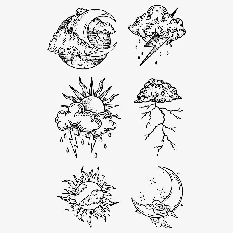4 Pcs Herbal Juice Tattoo Stickers Temporary Tattoos for women and men waterproof long lasting last 7-14 days 4Pcs