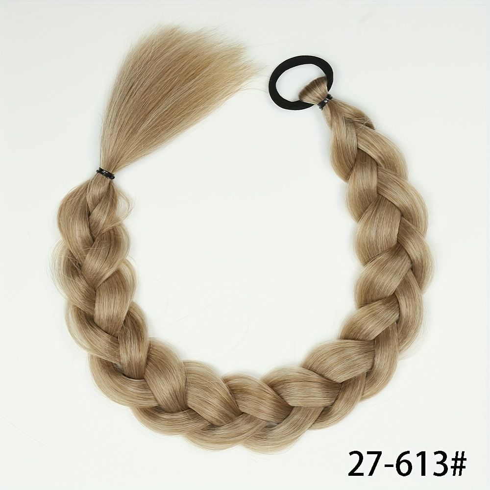 24-Inch Wig with Fishbone Braid – Long Ponytail Hair Accessory for Women A 24 inches