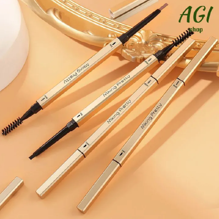 Double Head Eyebrow Pencil Super Fine Natural Long Lasting Waterproof Professional Brow Pen Eye Makeup Tattoo Eyebrow Pencil Brow Tattoo Pen Paint Makeup Eyebrows Black One size