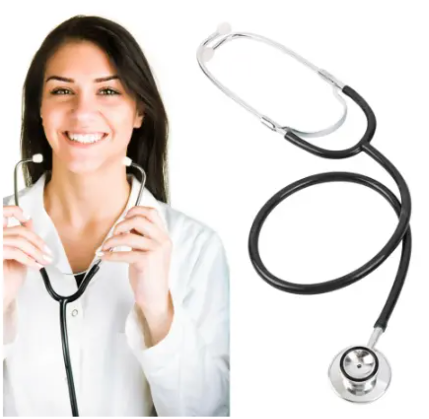 Double Head Stethoscope Professional Cardiology Stethoscope Doctor Medical Equipment Student Vet Nurse Devices Accessorie Kit Black One size
