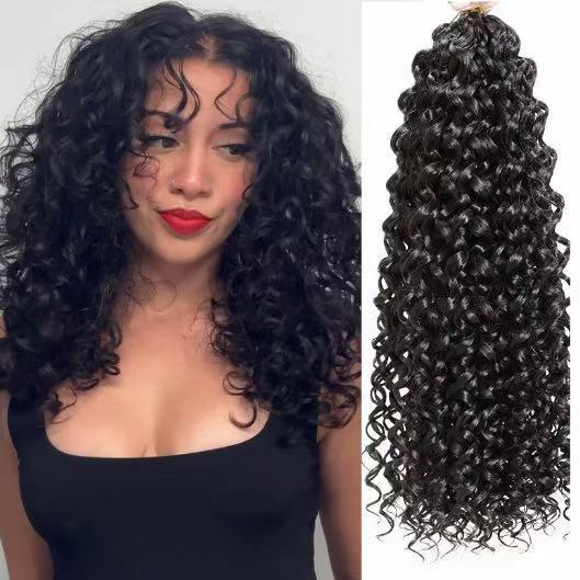 Retro European and American egg curl GOGO curl crochet braids hair hook needle wig. color 1 long