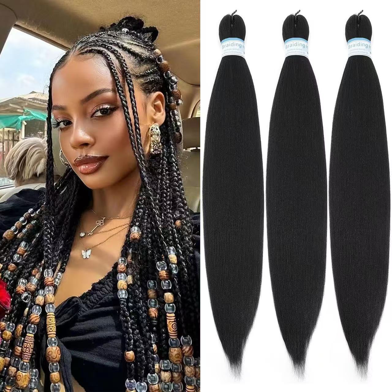 African dreadlocks; Easy braids hair; Low temperature flame retardant silk hot water setting fluffy soft fiber wig. color 1 long