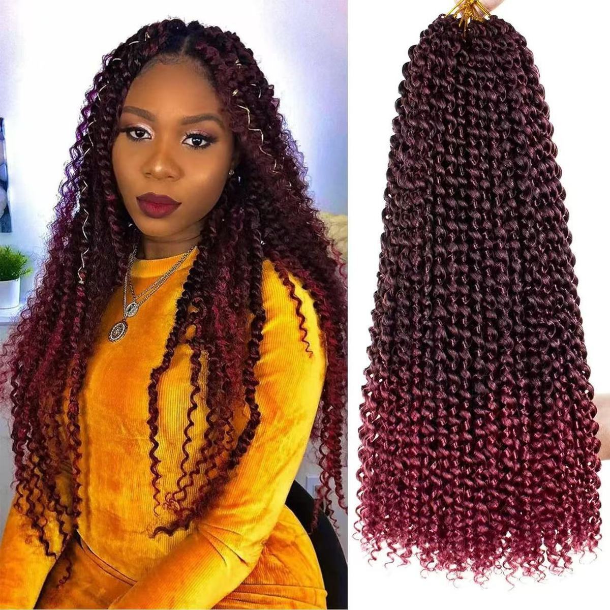 18inch Passion Twist Water Wave Crochet Braids Hair color 1 long