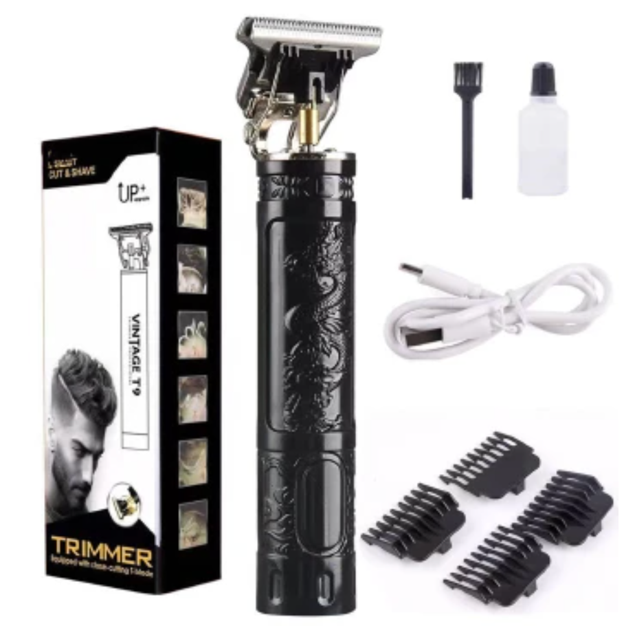 (Clearance Price)RichRipple Vintage T9 Hair cutting machine Hair Clipper Professional Electric Shaver Trimmer for men Machine Shaving Trimmer Beard USB Black Dragon normal