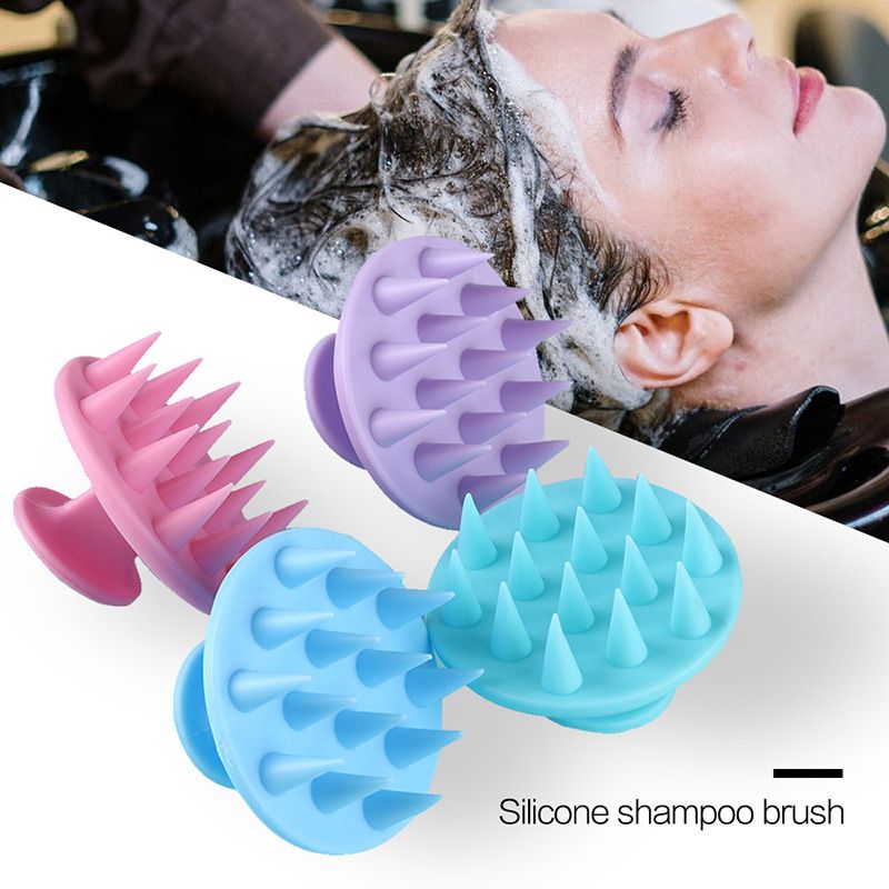 Silicone Shampoo Scalp Hair Massager Shampoo Massage Comb Bath Massage Brush Scalp Massager Hair Shower Brush Comb Care Tool Pink One size
