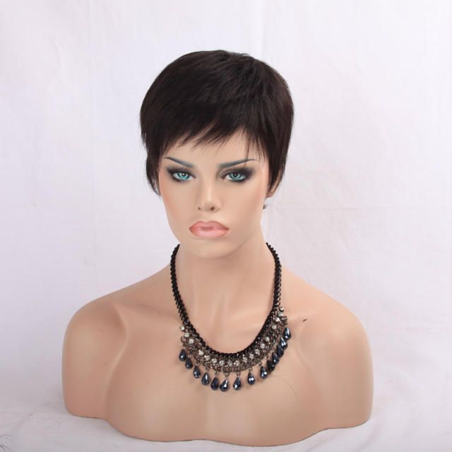 Pixie Cut Wig Natural Curls Short Wigs Human Hair Wigs For Black Women Brazilian Wig Natural Color 130% Density