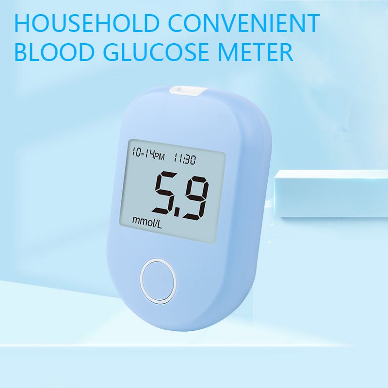 Medical Blood Glucose Meter Glucometer Diabetic Blood Sugar Meter Diabetes Tester with Test Strips Lancets Health Care Tools Blue A whole set of