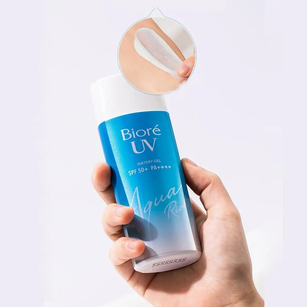 SPF50+ 90ml Sunscreen Cream Spf50 Gel Isolation Lotion For Men And Women Moisturizing Whitening Waterproof Refreshing Water Blue One size