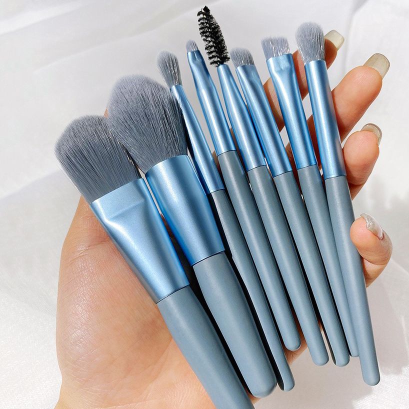wholesale 8pcs/set Makeup Brush Set Professional Makeup Brush Set Soft Bristle Blusher Eyeshadow Brush Blending Concealer Tools Blue 8pcs/set