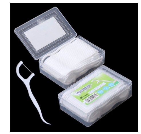 50pcs Dental Floss Flosser Picks Teeth Toothpicks Stick Tooth Clean Oral Care White 50pcs