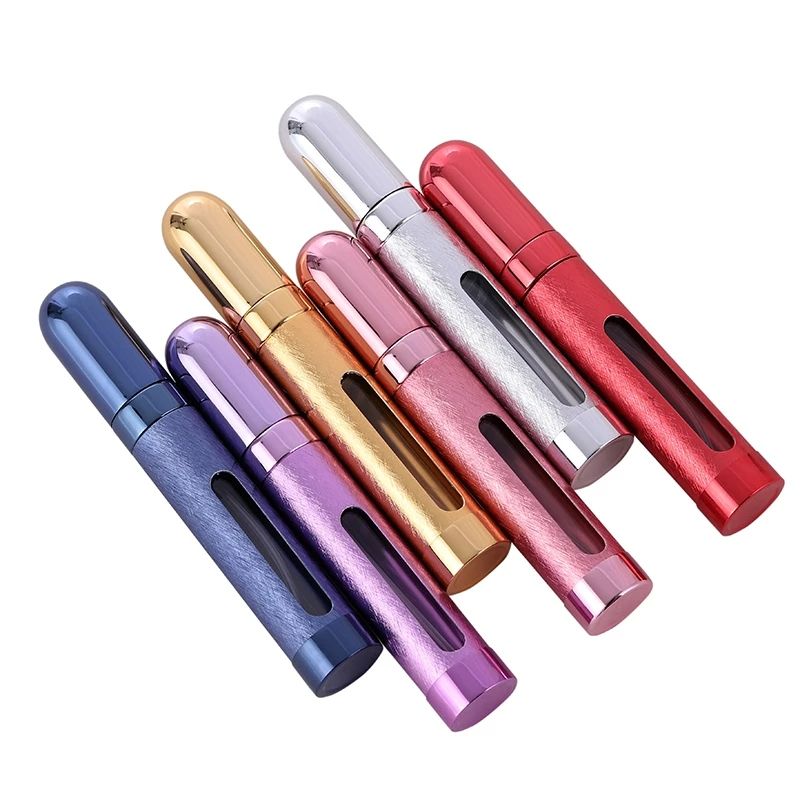 Refillable 5ml Refillable Mini Perfume Spray Bottle Aluminum Spray Atomizer Portable Travel Cosmetic Container Perfume Bottle Black One size