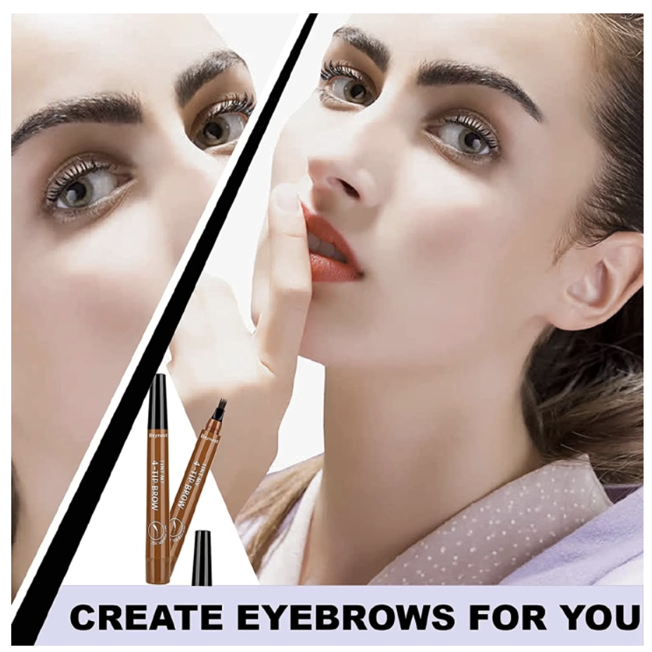4 Tip Microblading Tattoo Eyebrow Pencil Brow Tattoo Pen Paint Makeup Eyebrows Waterproof Gray Brown Black One size view 5