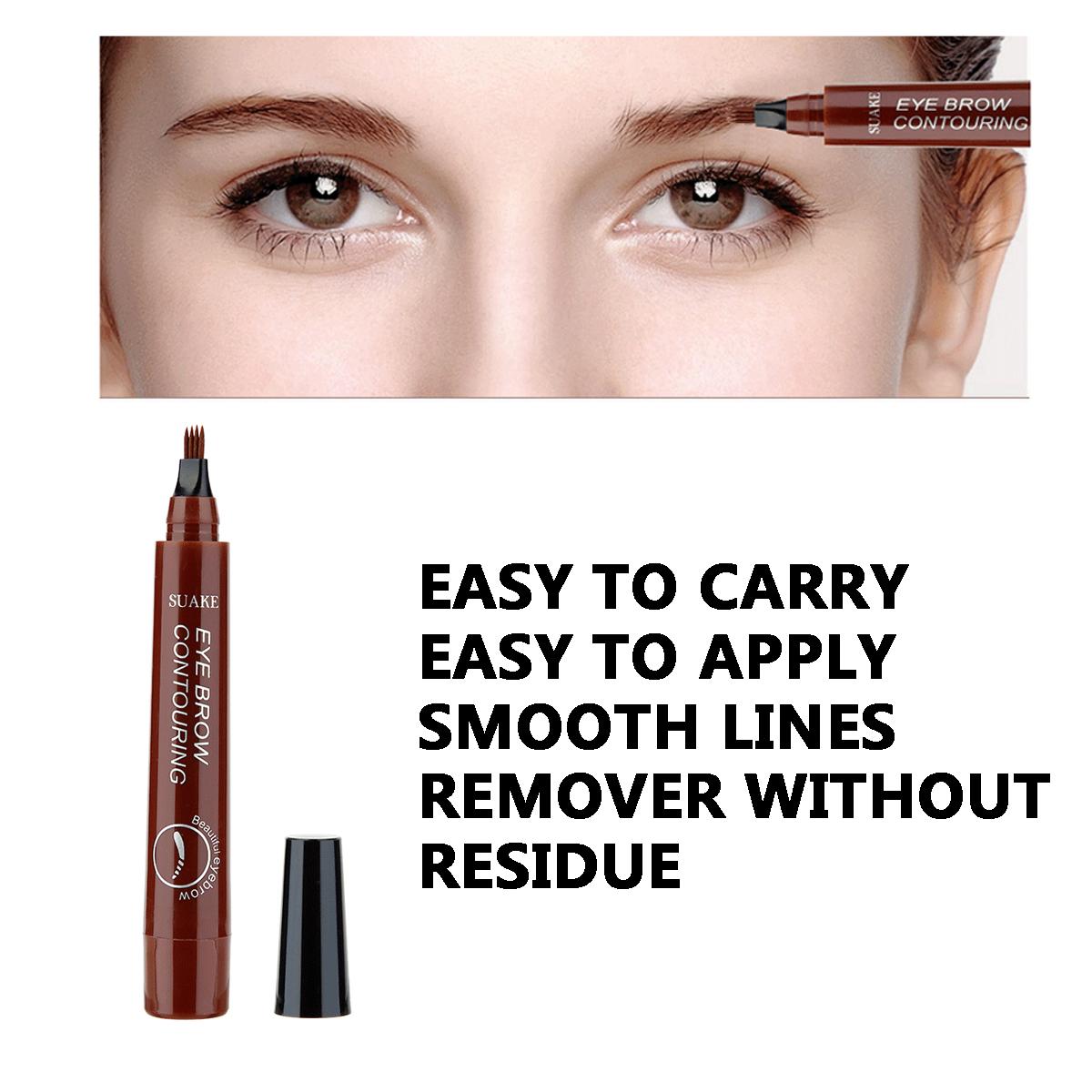 4 Tip Microblading Tattoo Eyebrow Pencil Brow Tattoo Pen Paint Makeup Eyebrows Waterproof Gray Brown Black One size view 9