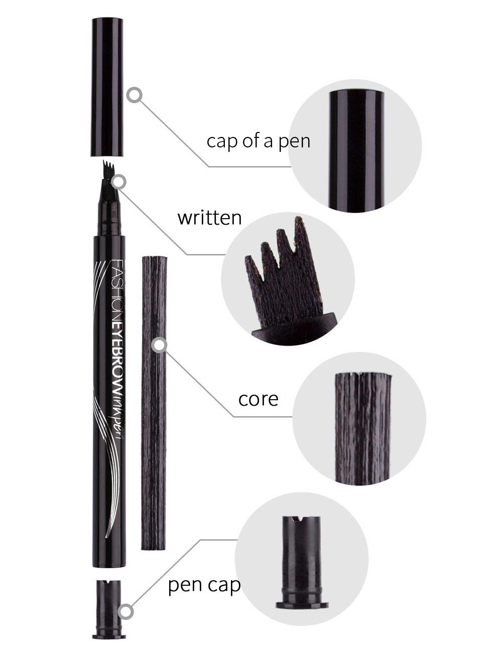 4 Tip Microblading Tattoo Eyebrow Pencil Brow Tattoo Pen Paint Makeup Eyebrows Waterproof Gray Brown Black One size view 10