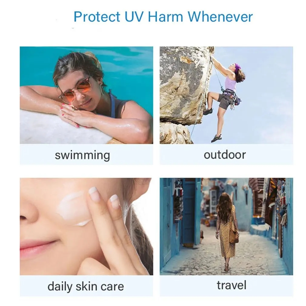 SPF50+ 90ml Sunscreen Cream Spf50 Gel Isolation Lotion For Men And Women Moisturizing Whitening Waterproof Refreshing Water Blue One size