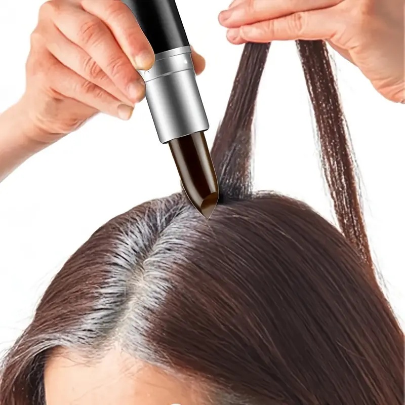 1pcs Disposable Hair Color Pen - Fast And Lasting Temporary Hair Dye For White Hair - Mascara Style Stick Chalk Black one size
