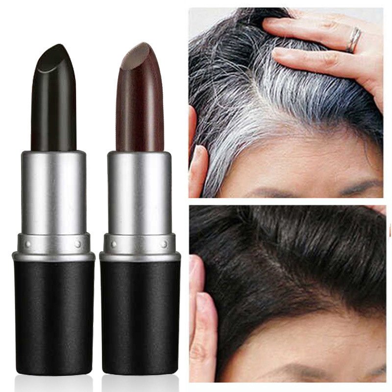 1pcs Disposable Hair Color Pen - Fast And Lasting Temporary Hair Dye For White Hair - Mascara Style Stick Chalk Black one size