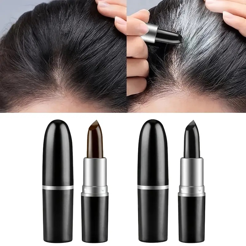 1pcs Disposable Hair Color Pen - Fast And Lasting Temporary Hair Dye For White Hair - Mascara Style Stick Chalk Black one size