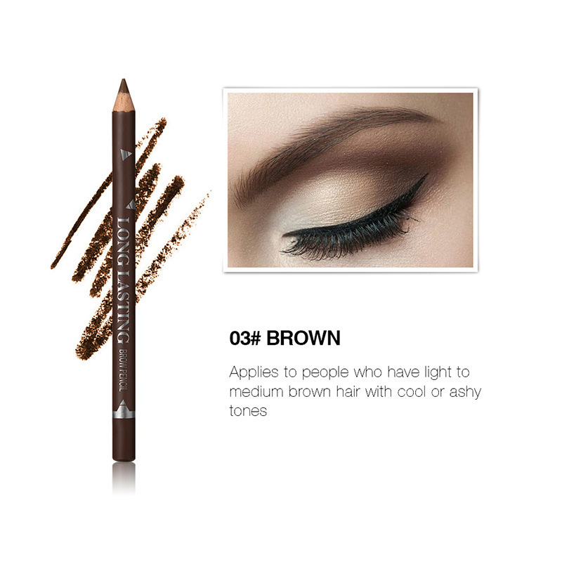 Waterproof Eye Brow Pencil Precise Brow Definer Black Blonde Brown Eyebrow Pen Long Lasting Makeup 3 Colors Cosmetic 01#Black 1pcs [分类版本2] view 2