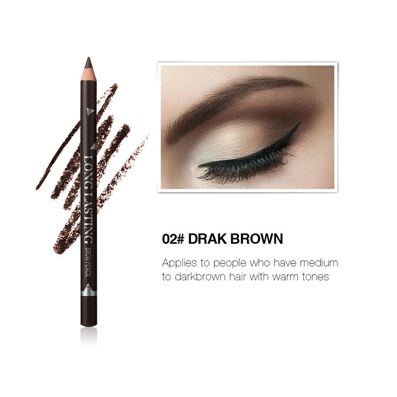 Waterproof Eye Brow Pencil Precise Brow Definer Black Blonde Brown Eyebrow Pen Long Lasting Makeup 3 Colors Cosmetic 01#Black 1pcs [分类版本2] view 3