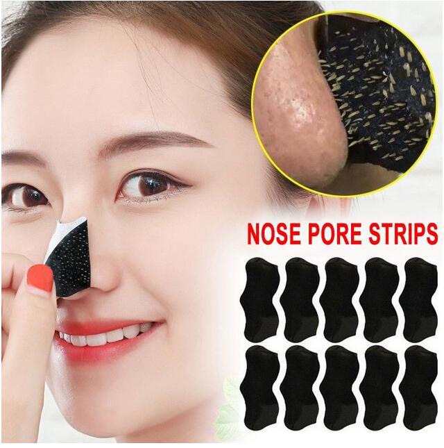 Black Nose Paste Bamboo Charcoal To Remove Blackhead Nose Film Nose Paste Tear Nose Film Paste To Remove Scne Black 10pcs